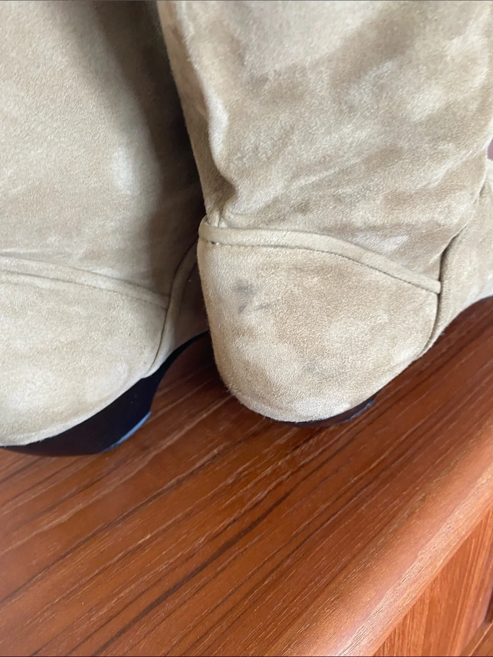 Vintage Walter Steiger Suede Knee-High Boots in taupe/light br size 40 9-9.5